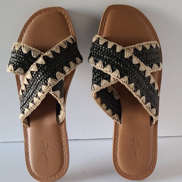 UNIVERSAL THREAD ESMERALDA SLIDE SANDALS | CRISS- CROSS WOVEN BANDS | SIZE 8 - Picture 2 of 7